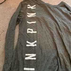 Gray pink long sleeve shirt small
